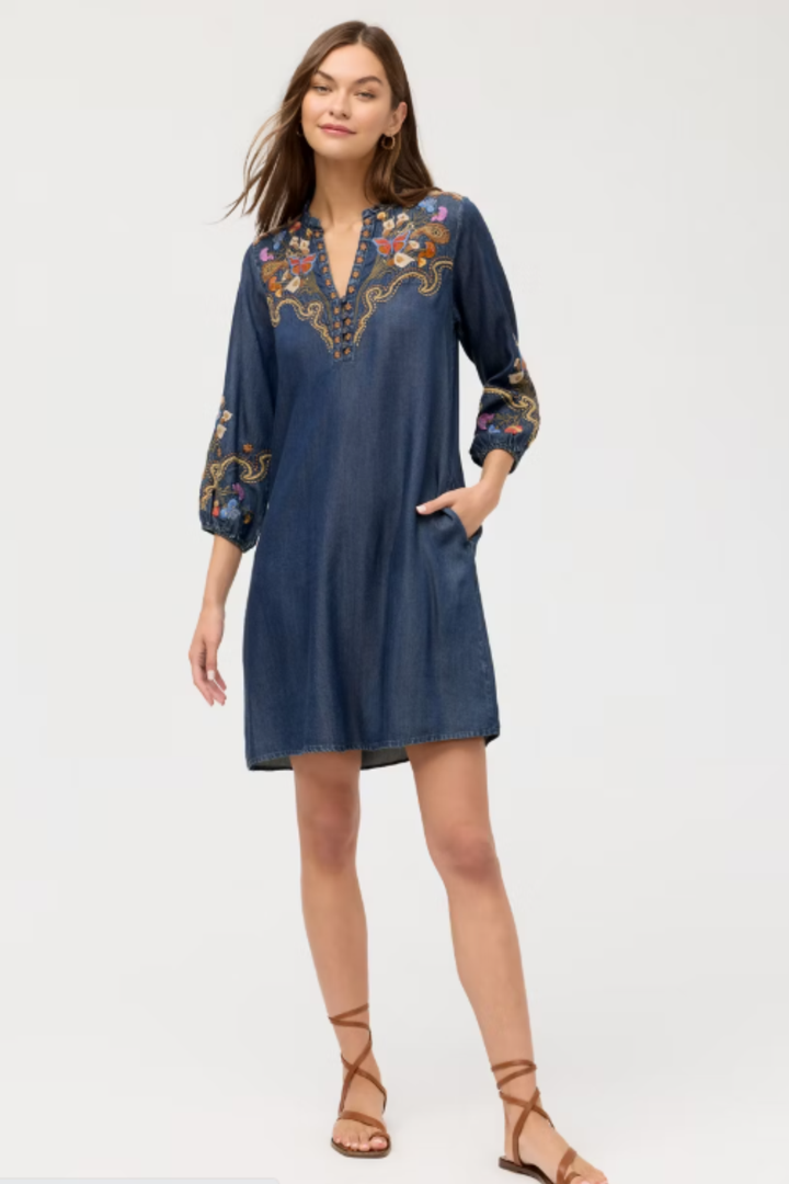Durago Ruffle Field Dress (Denim Blue)