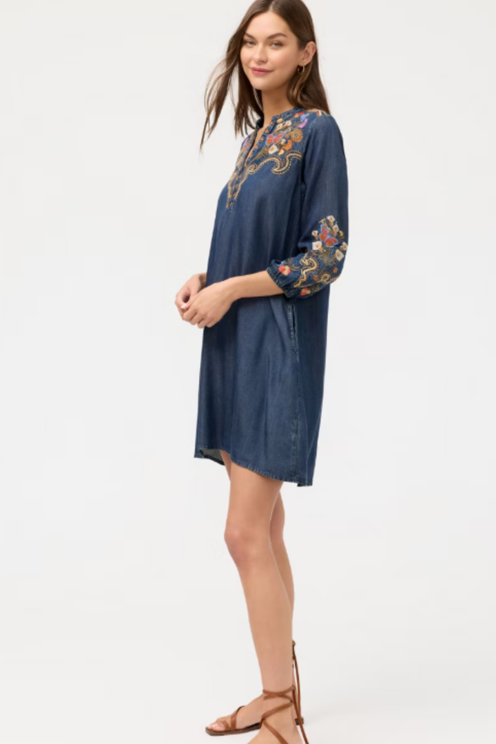 Durago Ruffle Field Dress (Denim Blue)