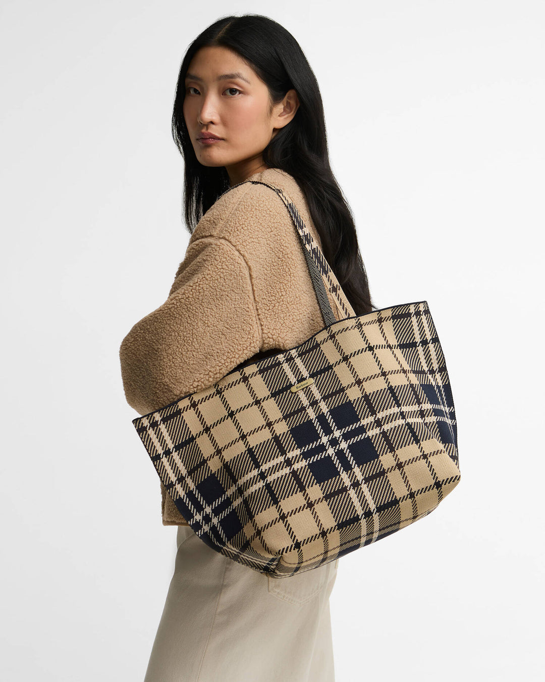 Layla Tartan Large Tote Bag (Birchwood Tartan)