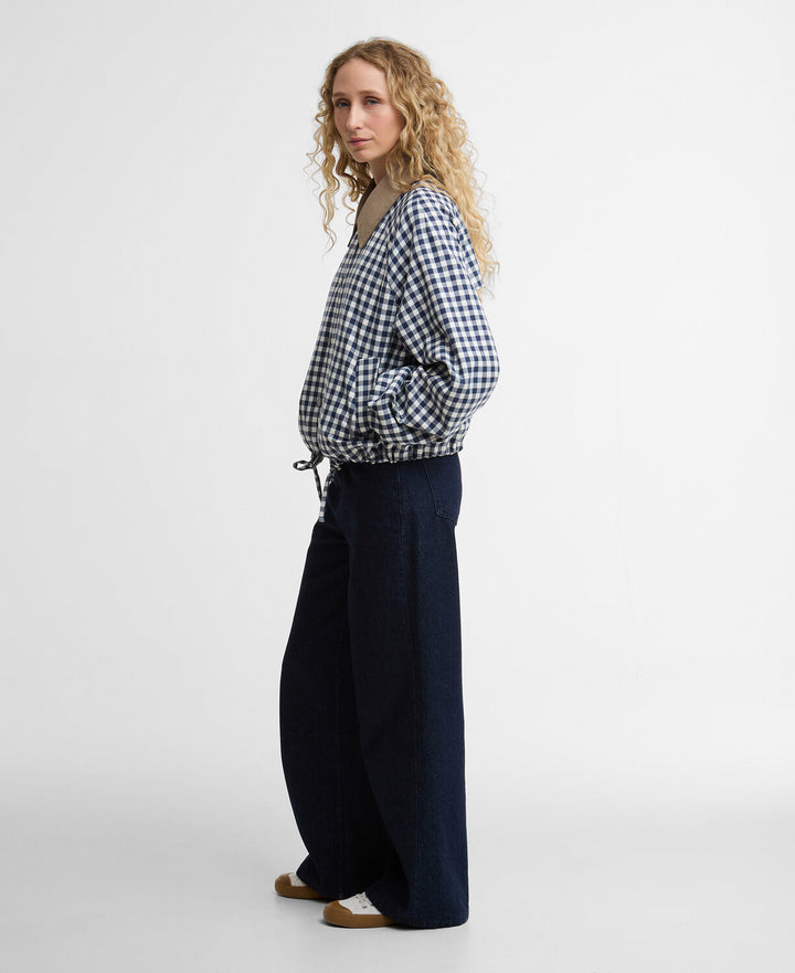 Ovingham  Casual Jacket (Gingham Navy/  Neutral)