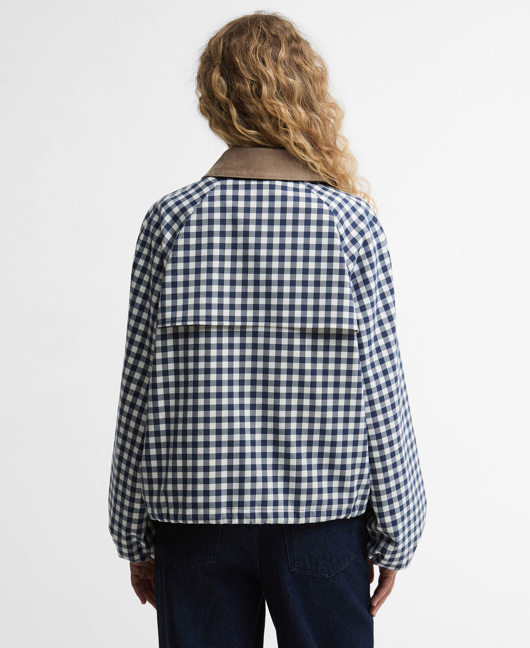 Ovingham  Casual Jacket (Gingham Navy/  Neutral)