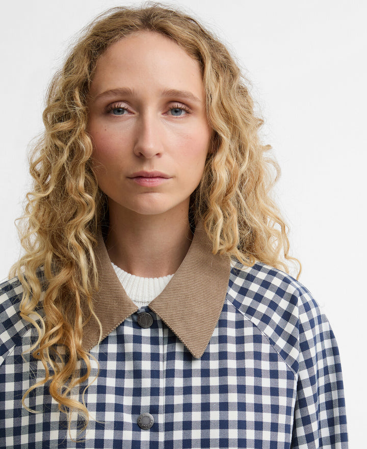Ovingham  Casual Jacket (Gingham Navy/  Neutral)