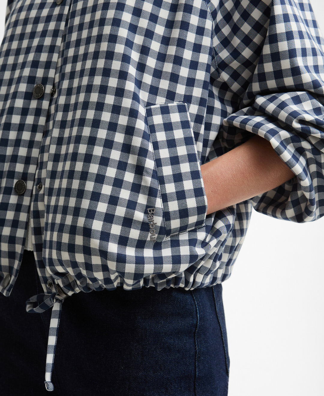 Ovingham  Casual Jacket (Gingham Navy/  Neutral)