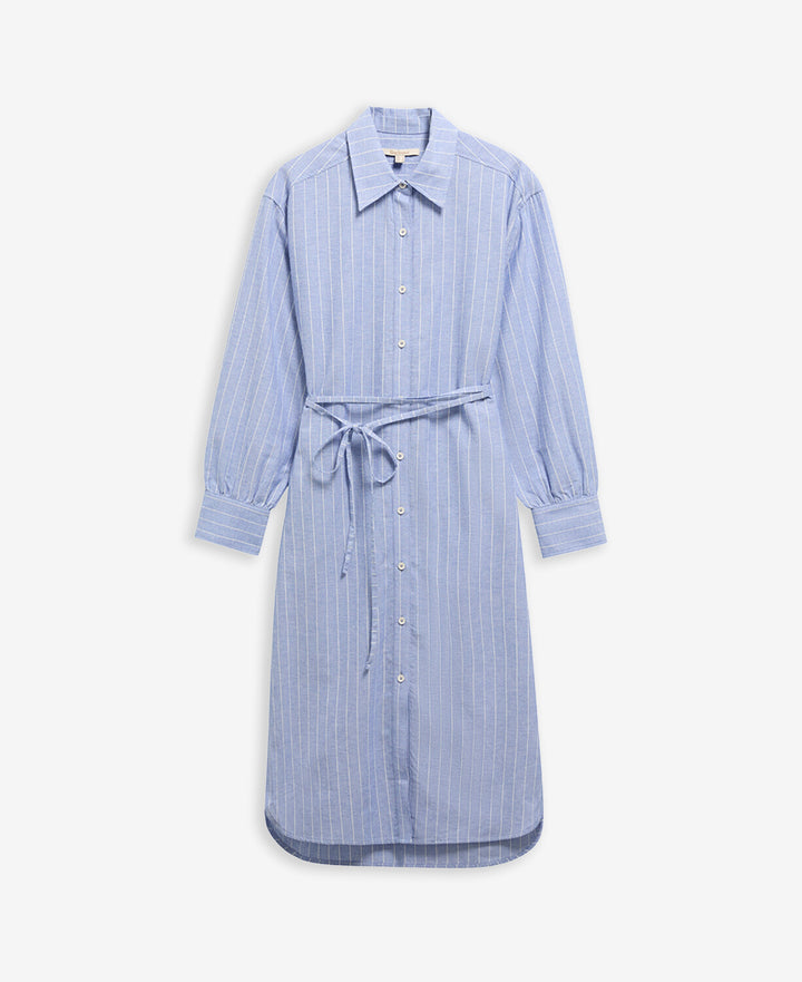 Avon  Midi Dress (Chambray/White  Stripe)