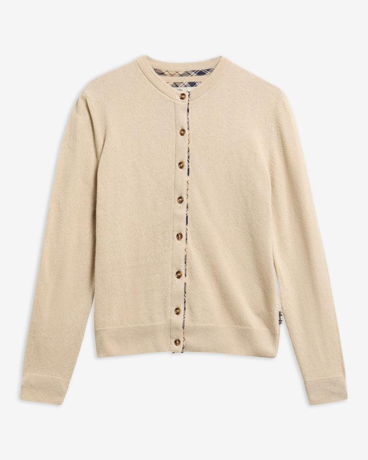 Pendle Knitted Cardigan (Honey/Birchwood Tartan)