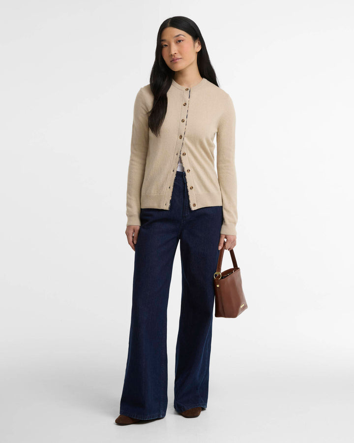 Pendle Knitted Cardigan (Honey/Birchwood Tartan)