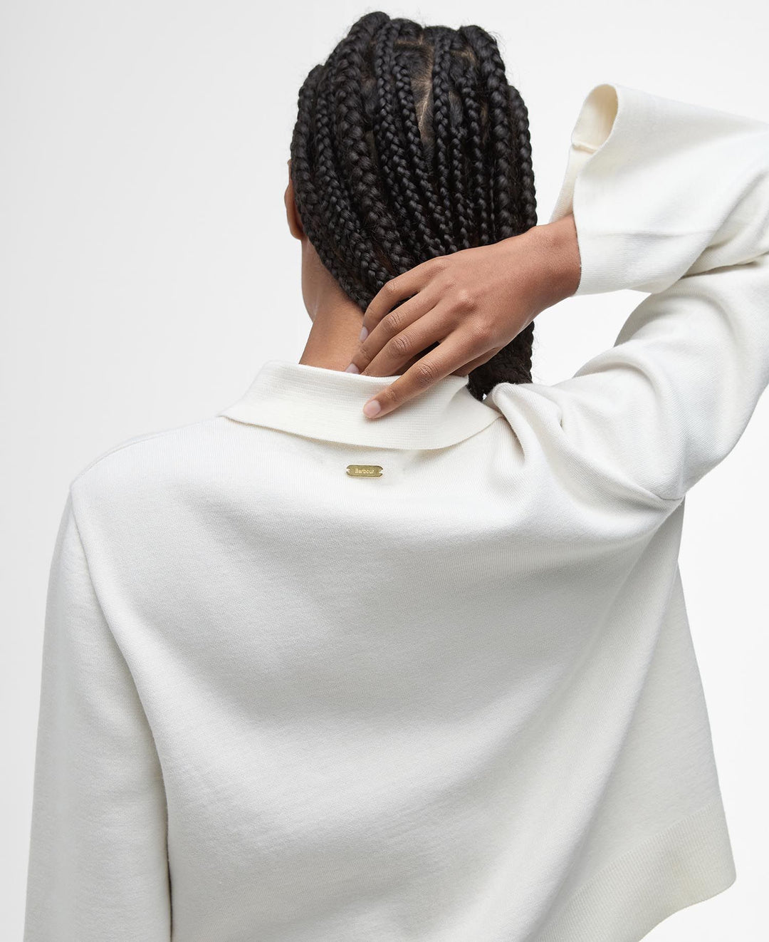 Alma Knitted Zip Through Cardigan (Ecru/Oatmeal)