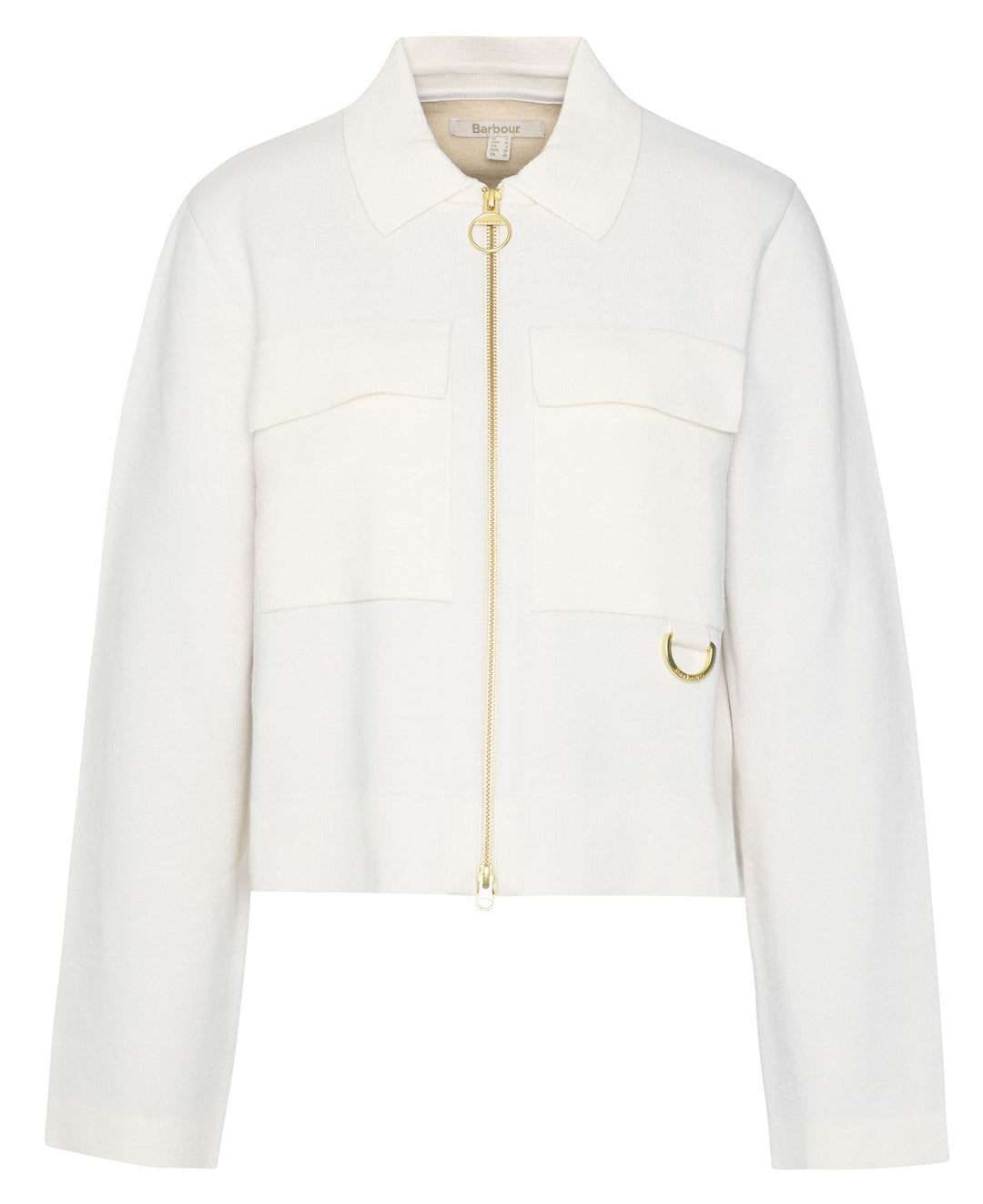Alma Knitted Zip Through Cardigan (Ecru/Oatmeal)