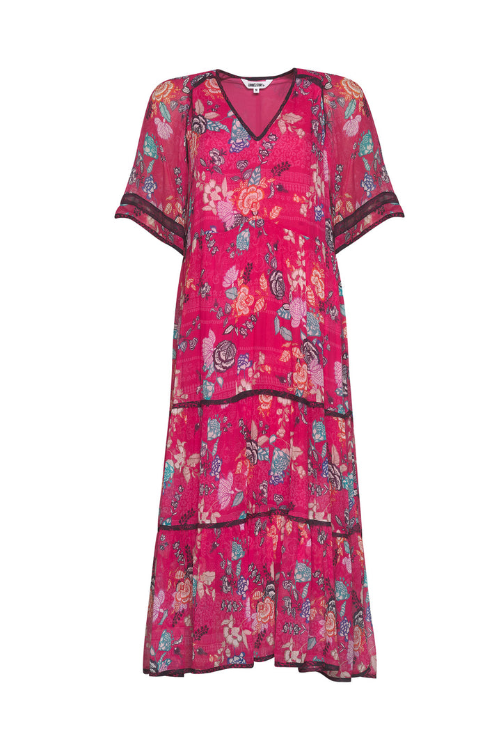 Aari Midi Dress (Rouge Multi)