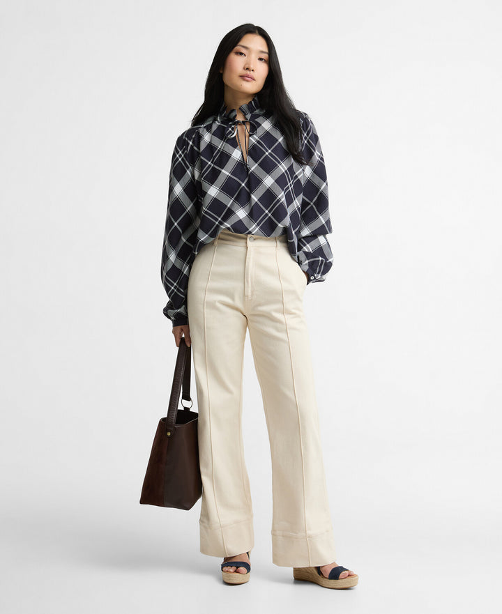 Baiton  Top (Dark Navy / White Check)