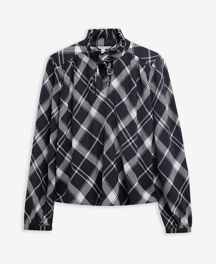Baiton  Top (Dark Navy / White Check)