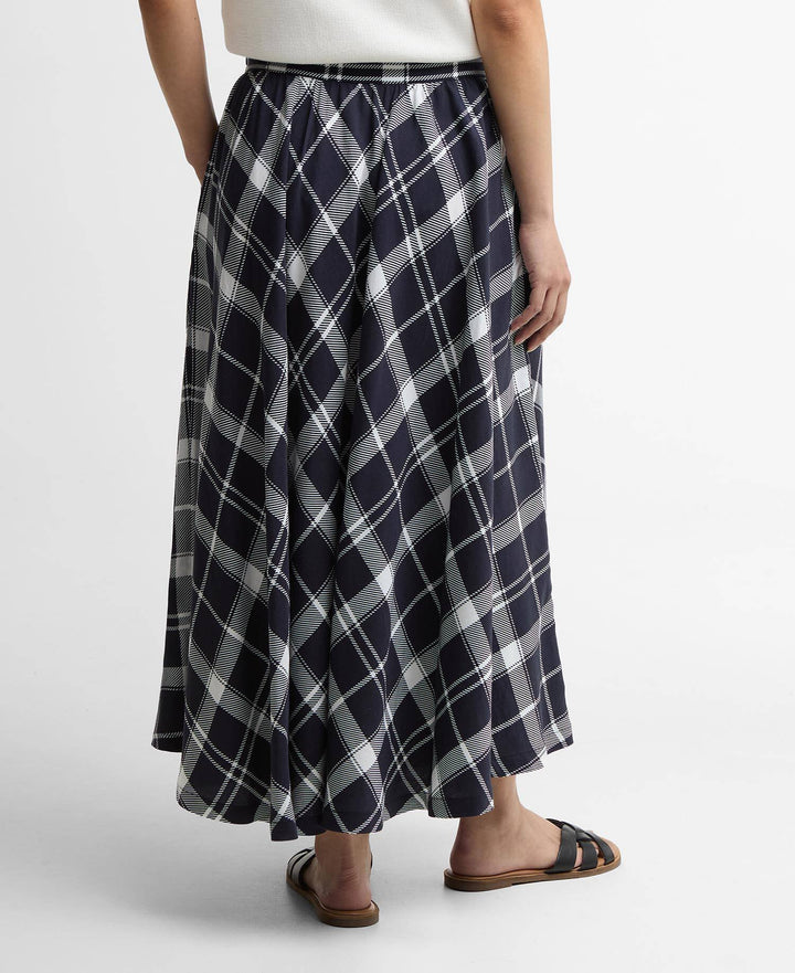 Baiton  Midi Skirt (Dark Navy/White  Check)
