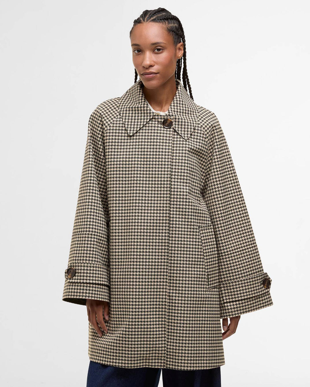 Kennedy Check Showerproof Jacket (Sage Houndstooth/Mist)