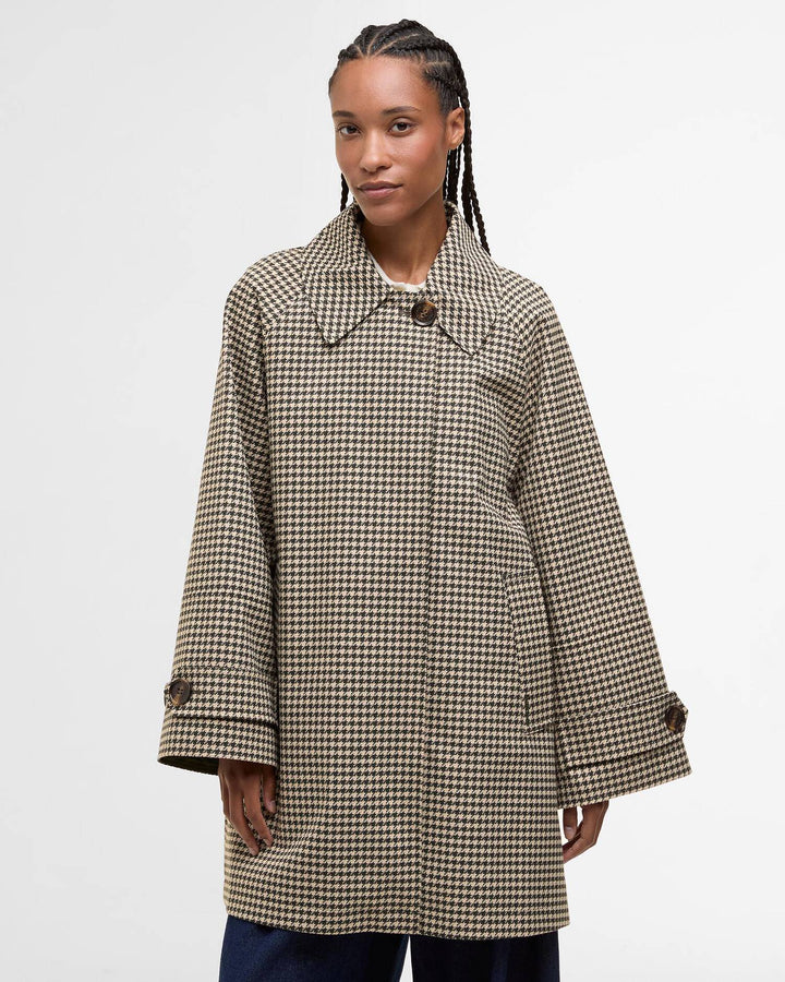 Kennedy Check Showerproof Jacket (Sage Houndstooth/Mist)