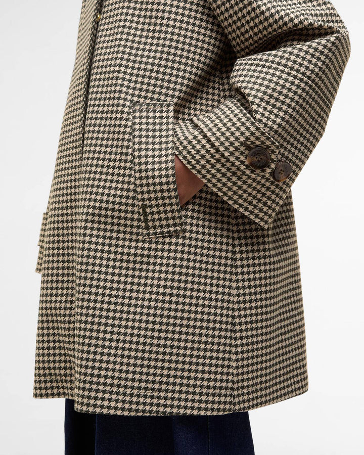 Kennedy Check Showerproof Jacket (Sage Houndstooth/Mist)
