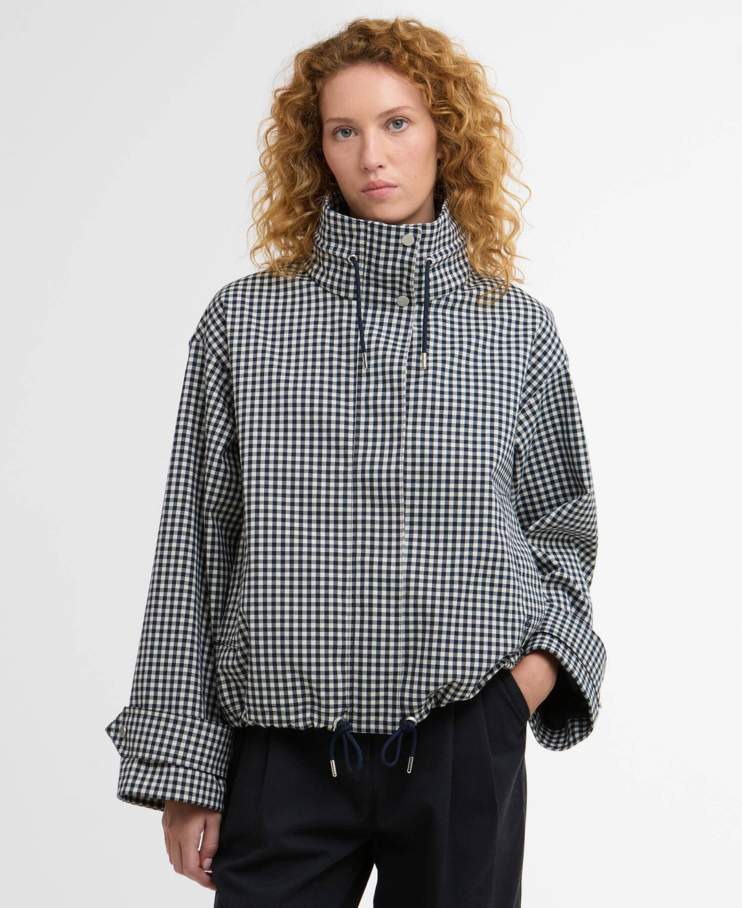 Bronwyn Check Showerproof Jacket (Navy Gingham)