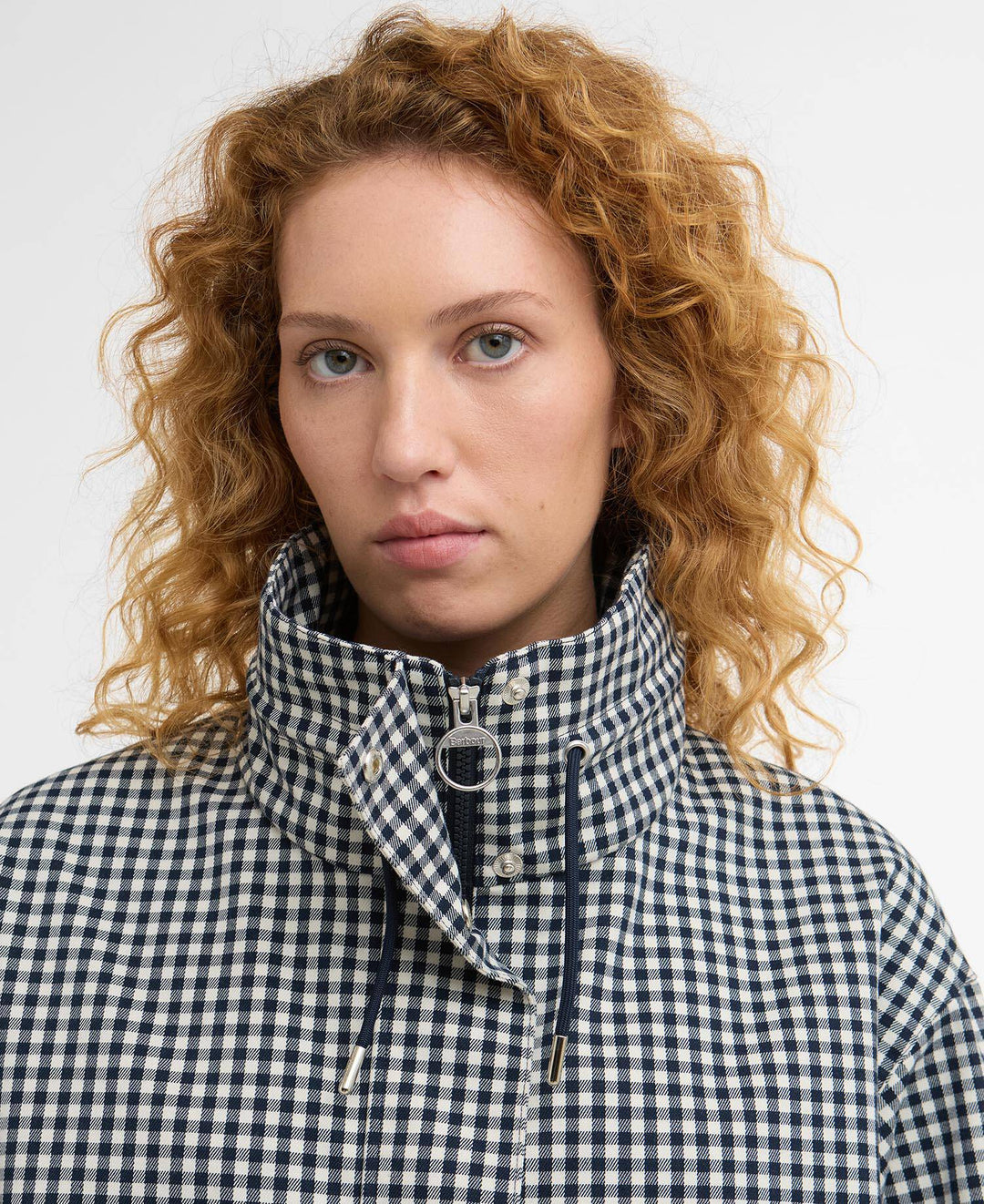 Bronwyn Check Showerproof Jacket (Navy Gingham)