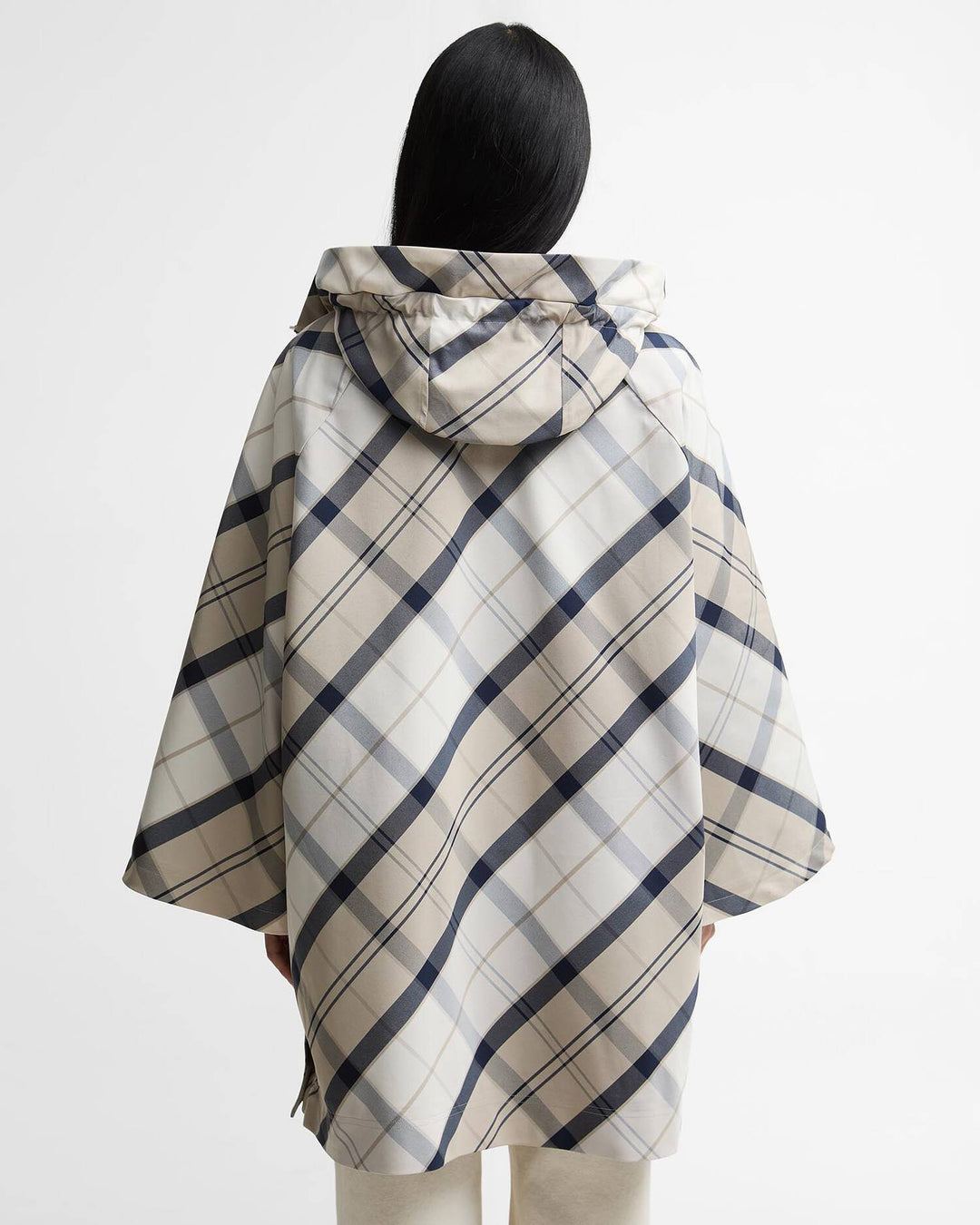 Kinsale Tartan Showerproof Cape (Mist/Dress Navy Tartan)