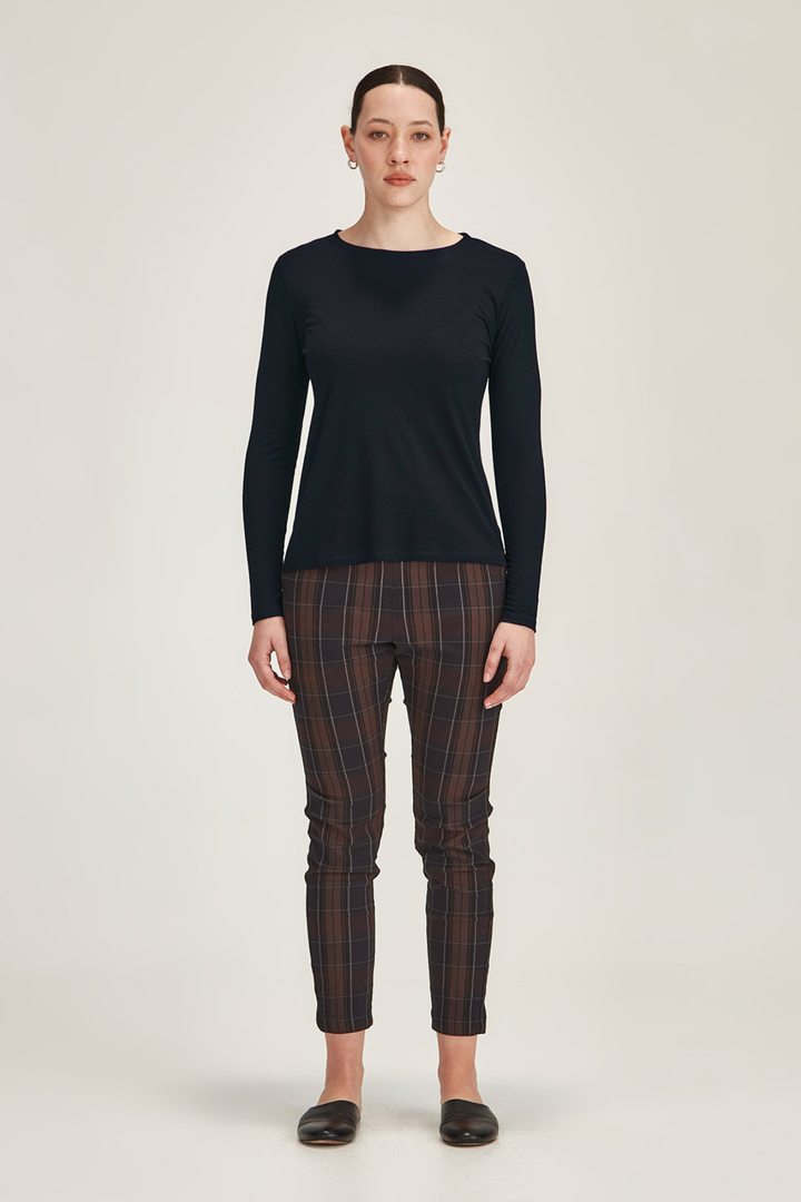 Lena Luxe Tee - Long Sleeve (Navy)