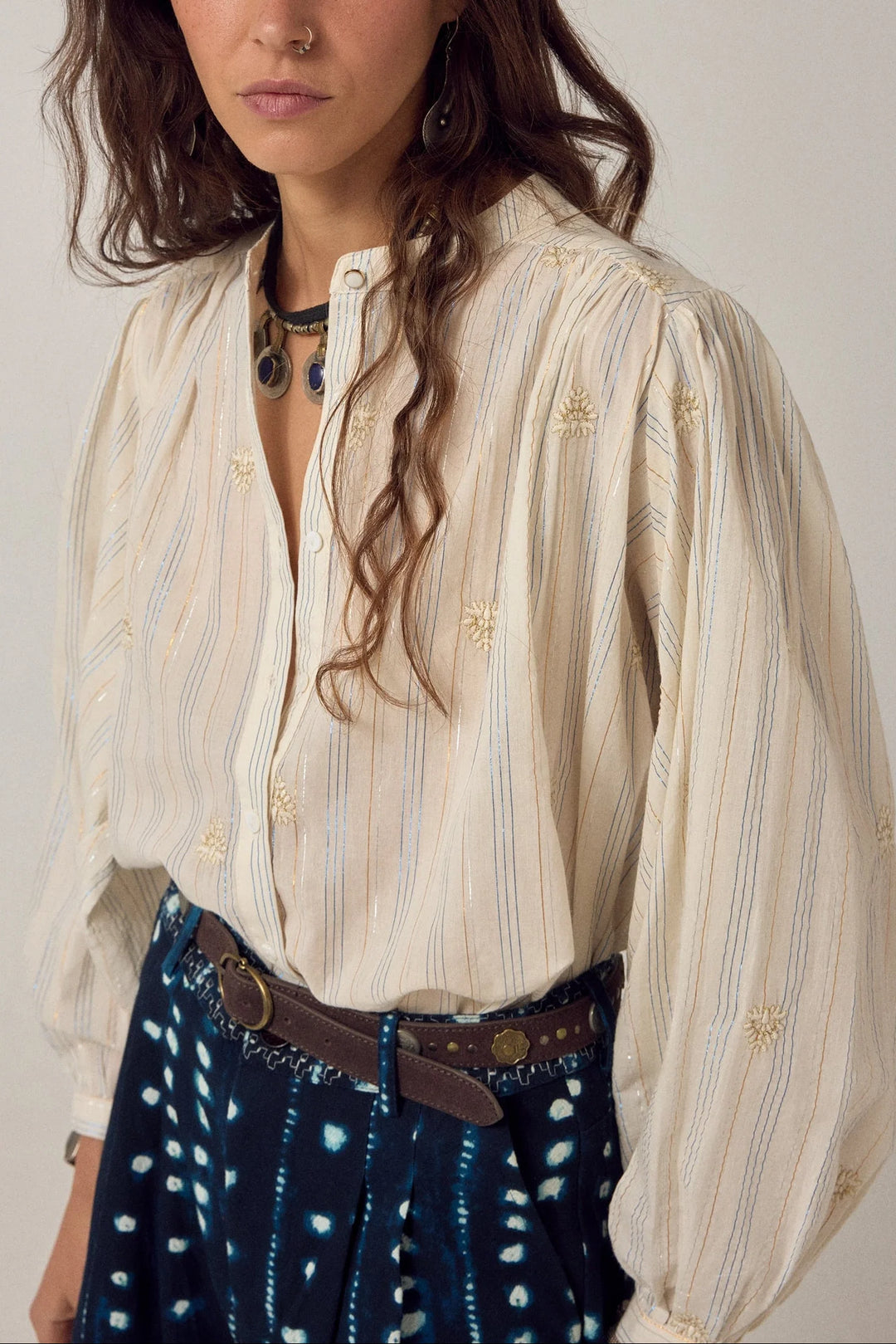 Caroline Blouse (Off-White Starry Night)