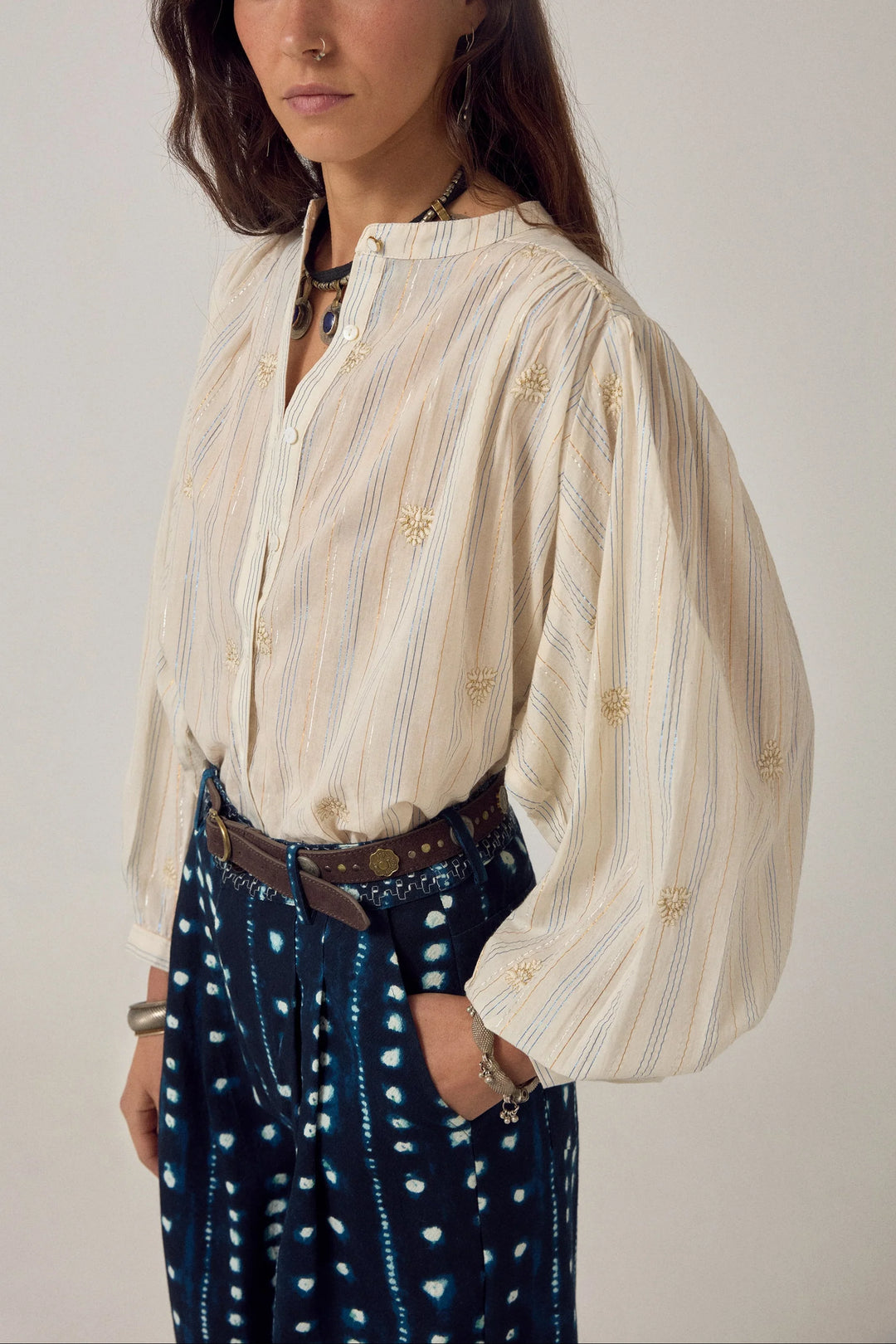 Caroline Blouse (Off-White Starry Night)