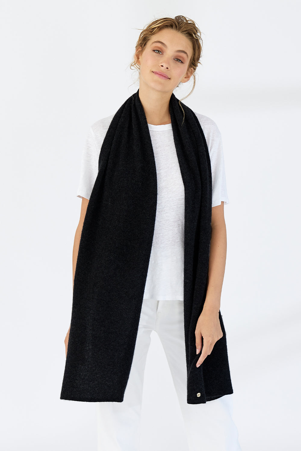 PURE Cashmere Scarf (Jet Black)