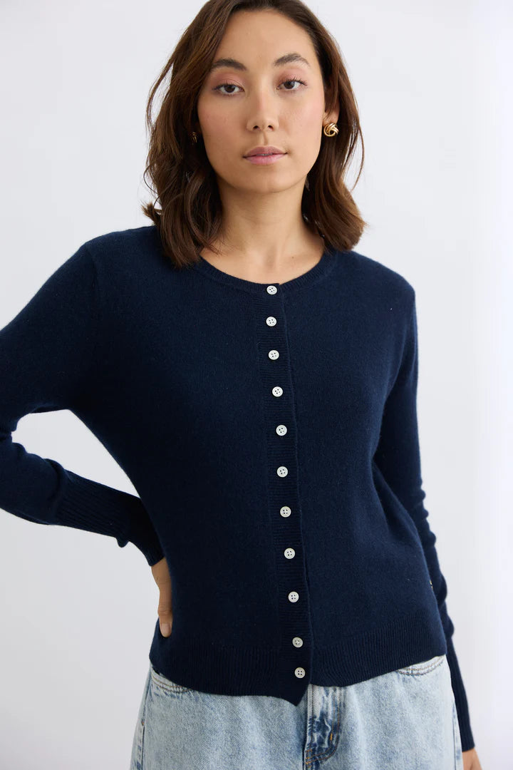 Essential Slim Cardi (French Navy)