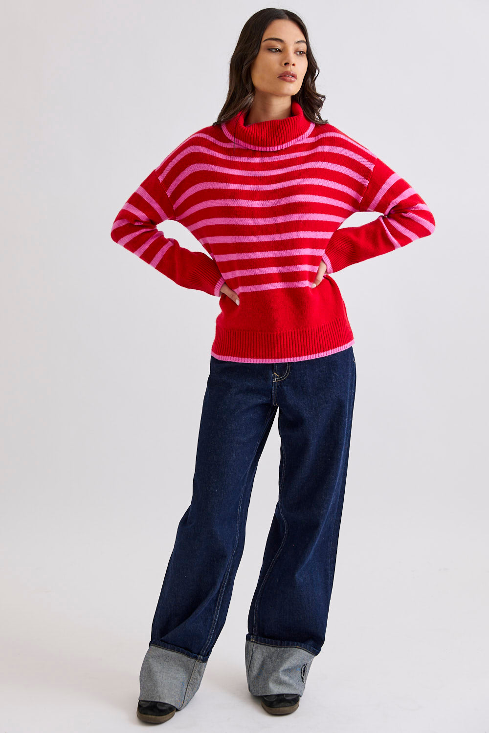 Hunter Stripe Rollneck (Poppy / Pink)