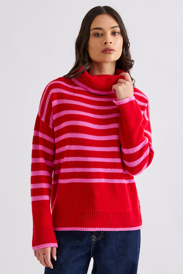 Hunter Stripe Rollneck (Poppy / Pink)