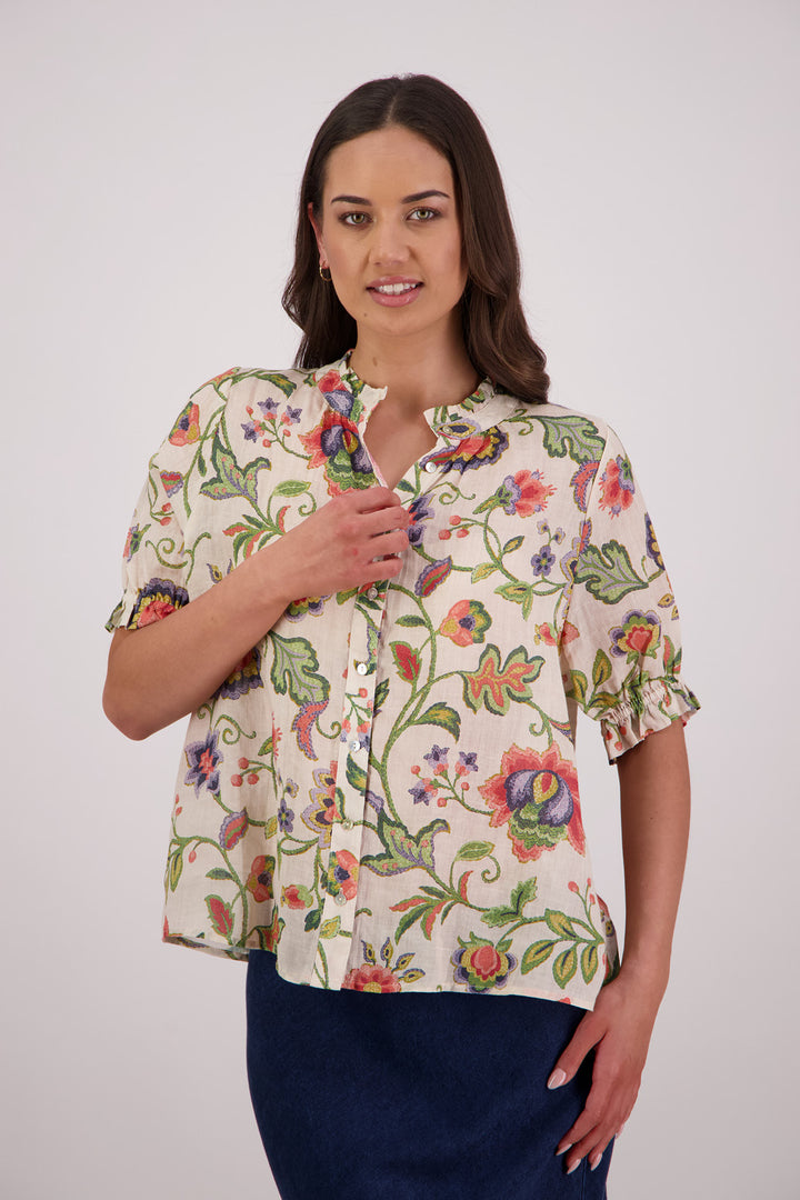 Pearly Top - Print (Jacobean)