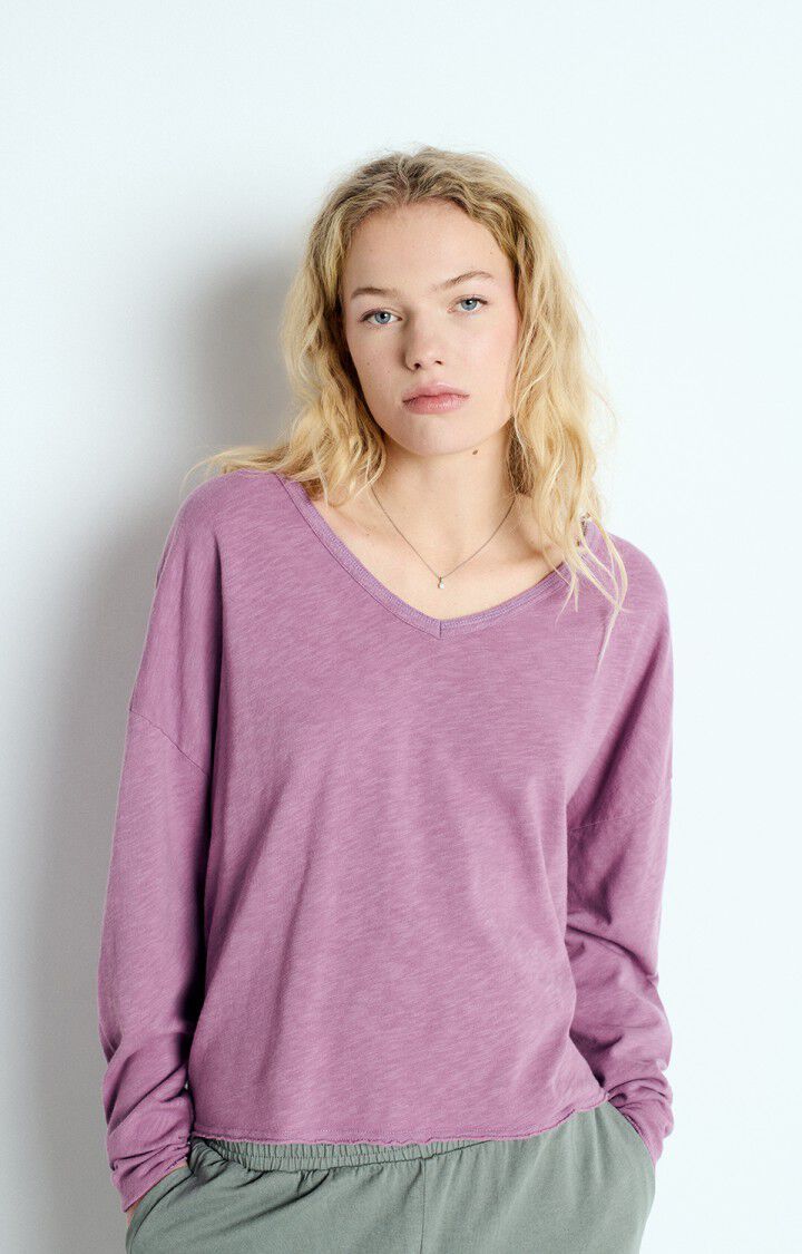 Sonoma V-Neck Long Sleeve Easy Fit T-shirt (Vintage Lilac)