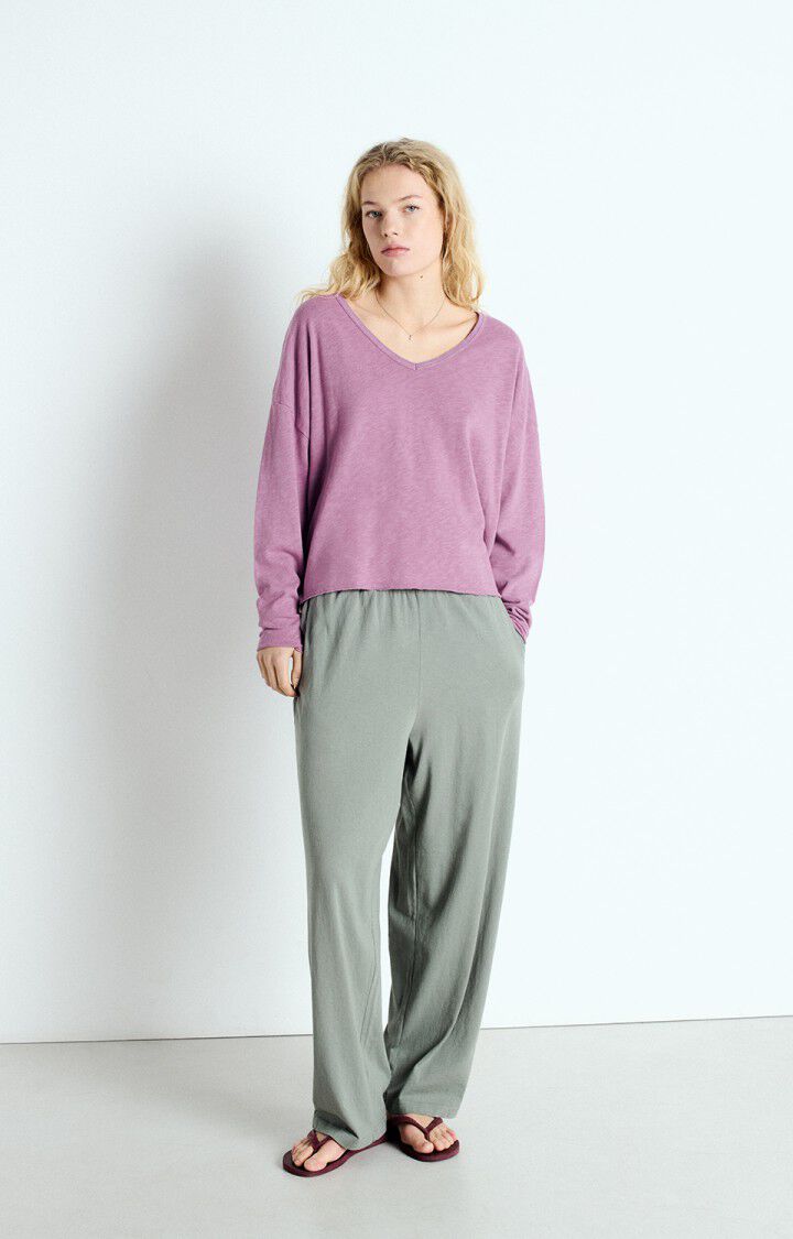 Sonoma V-Neck Long Sleeve Easy Fit T-shirt (Vintage Lilac)