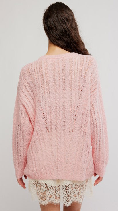 Sheer Luck Cable Top (Peach)