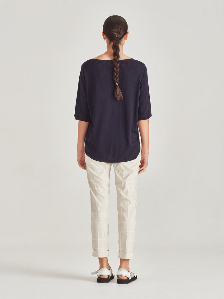 Alexandria Knit Tee (French Navy)