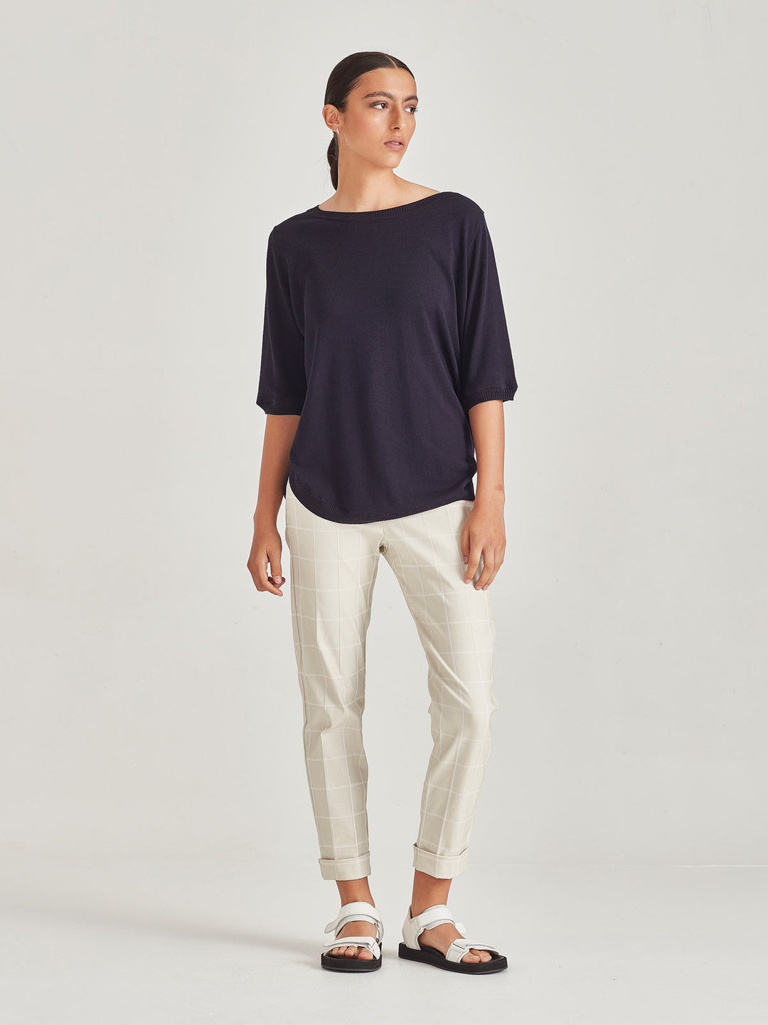 Alexandria Knit Tee (French Navy)