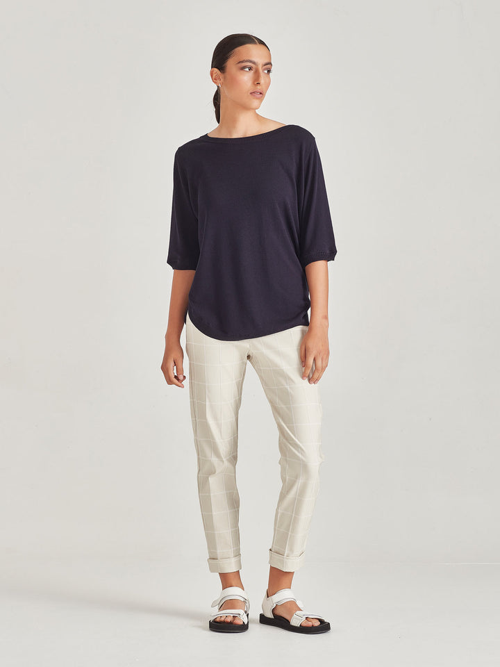 Alexandria Knit Tee (French Navy)