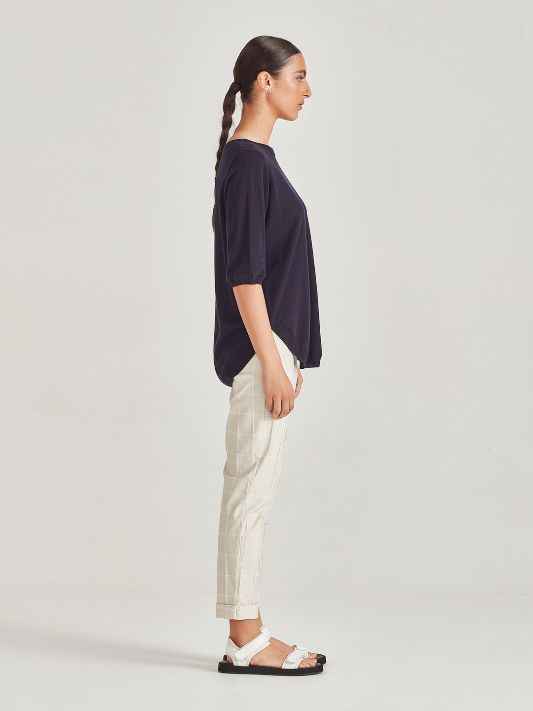 Alexandria Knit Tee (French Navy)