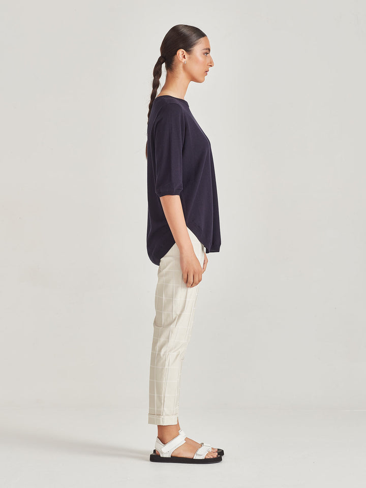 Alexandria Knit Tee (French Navy)