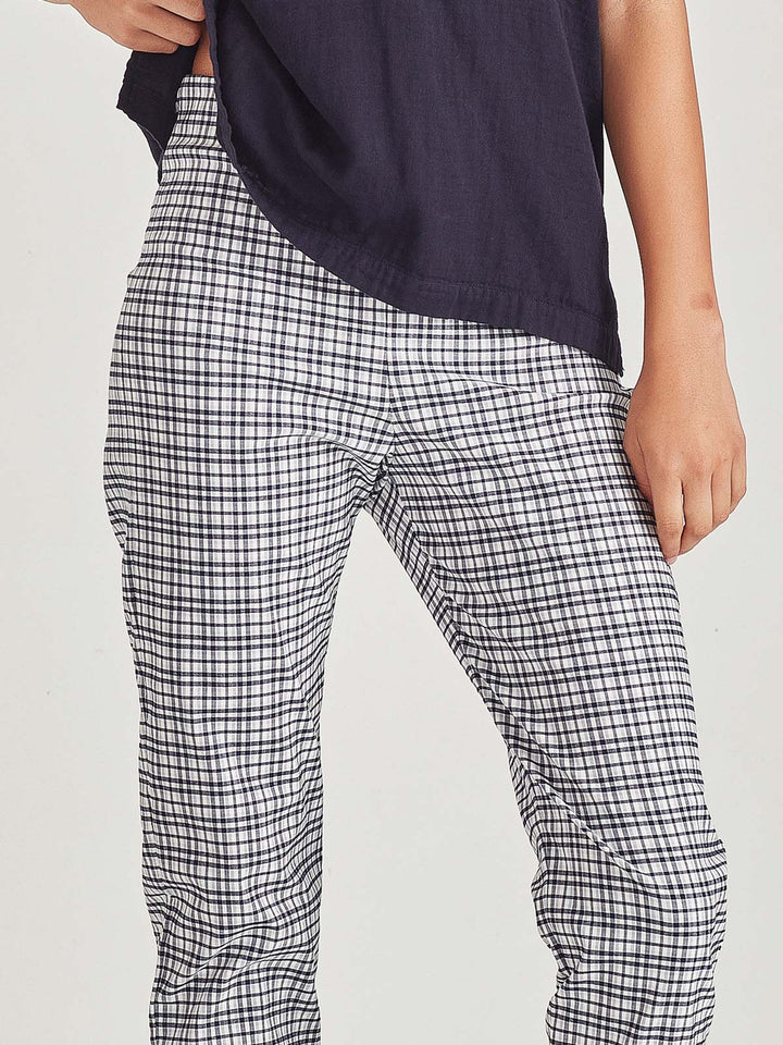 Check Cuffed Hepburn (Navy Check)