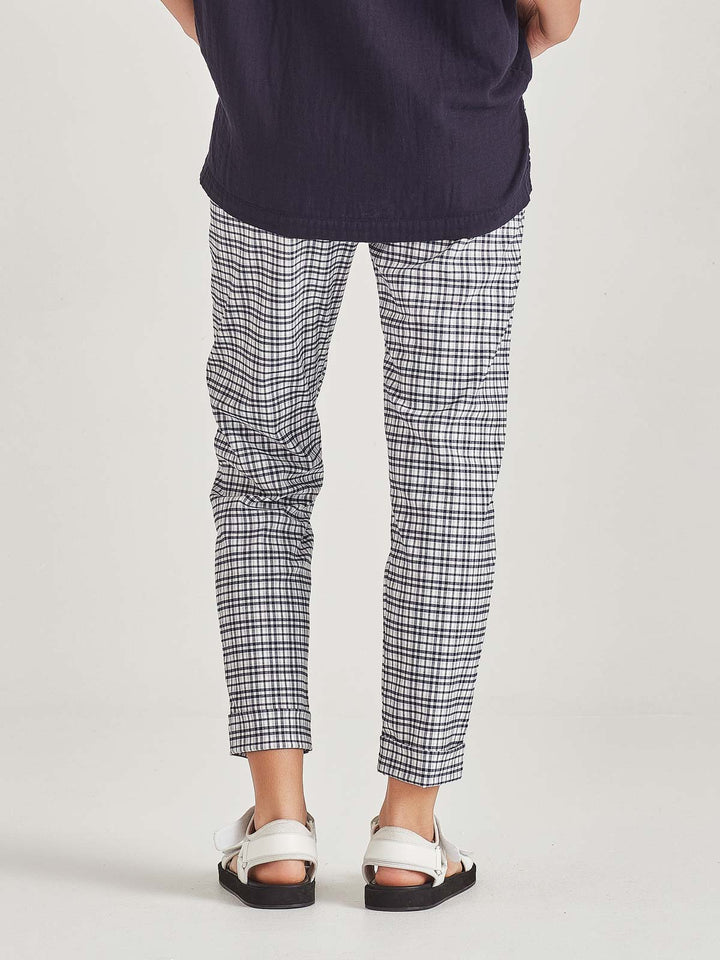 Check Cuffed Hepburn (Navy Check)