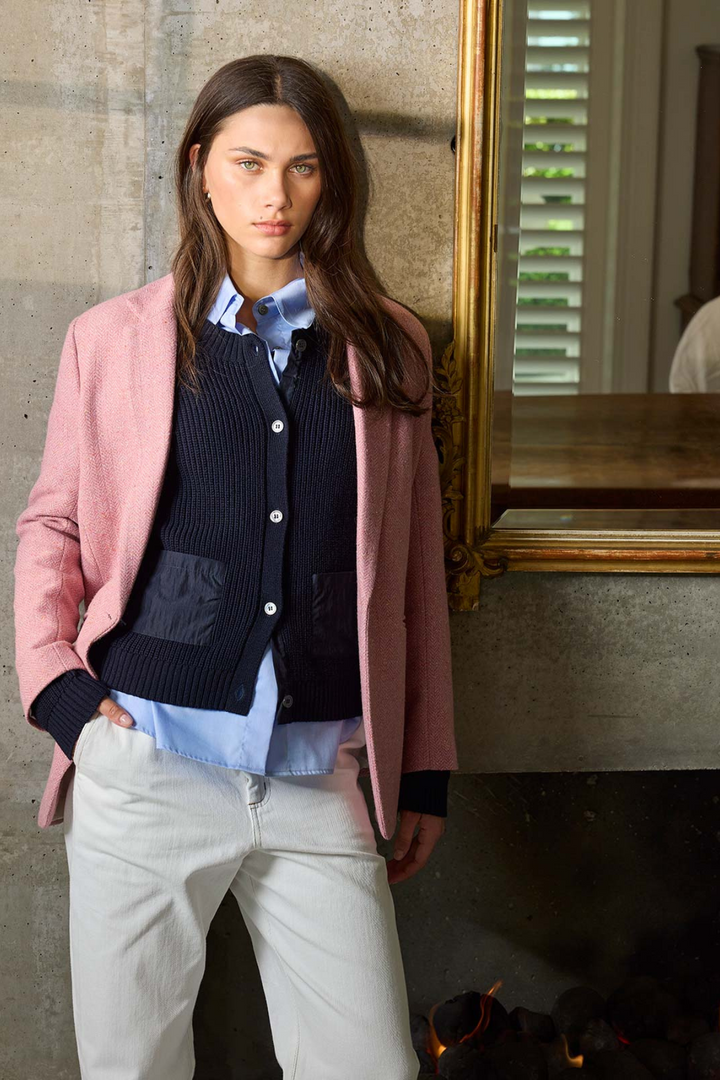 Bodo Ribbed Cardigan (French Navy)