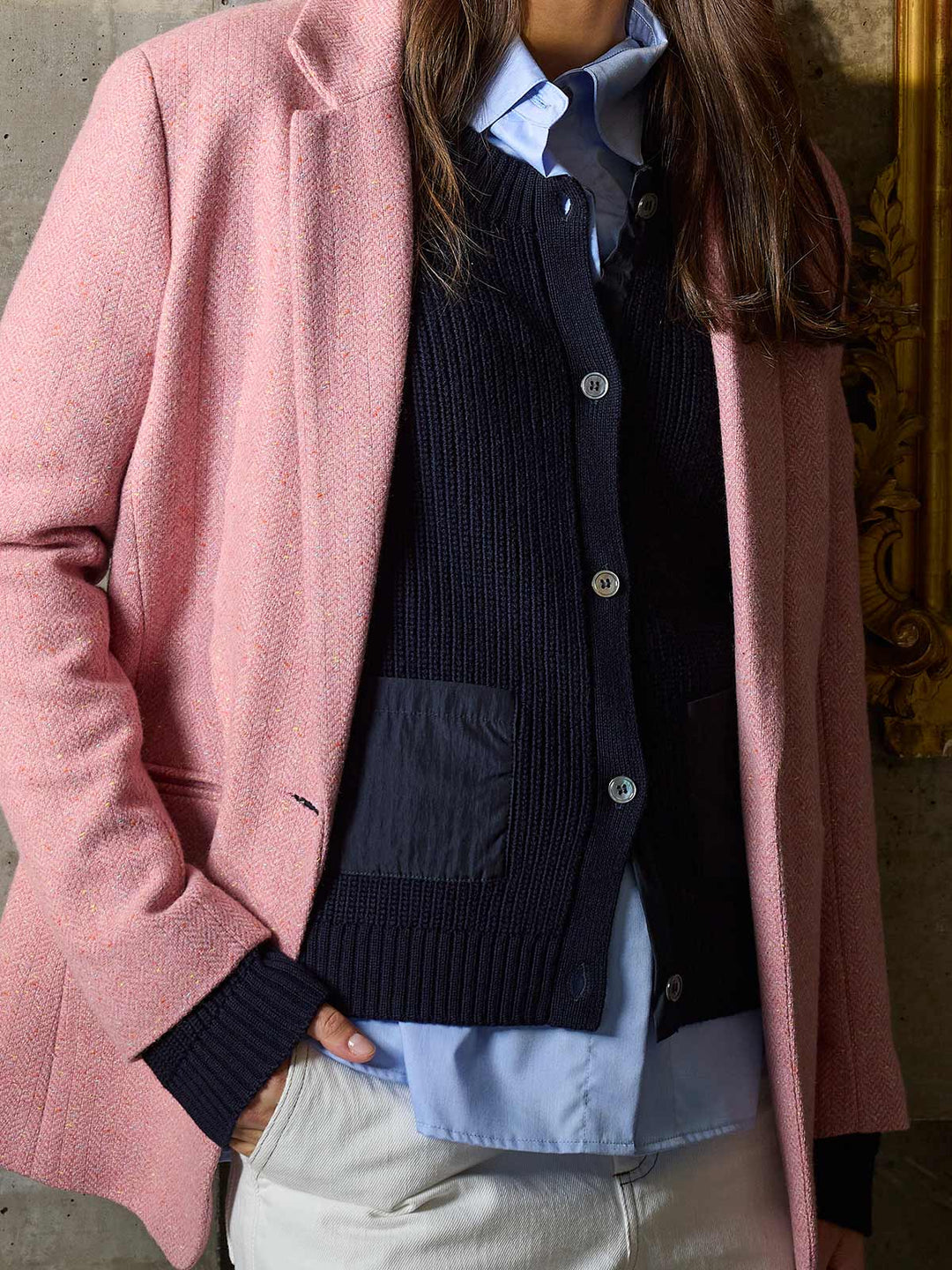 Bodo Ribbed Cardigan (French Navy)