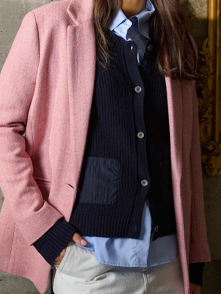 Bodo Ribbed Cardigan (French Navy)