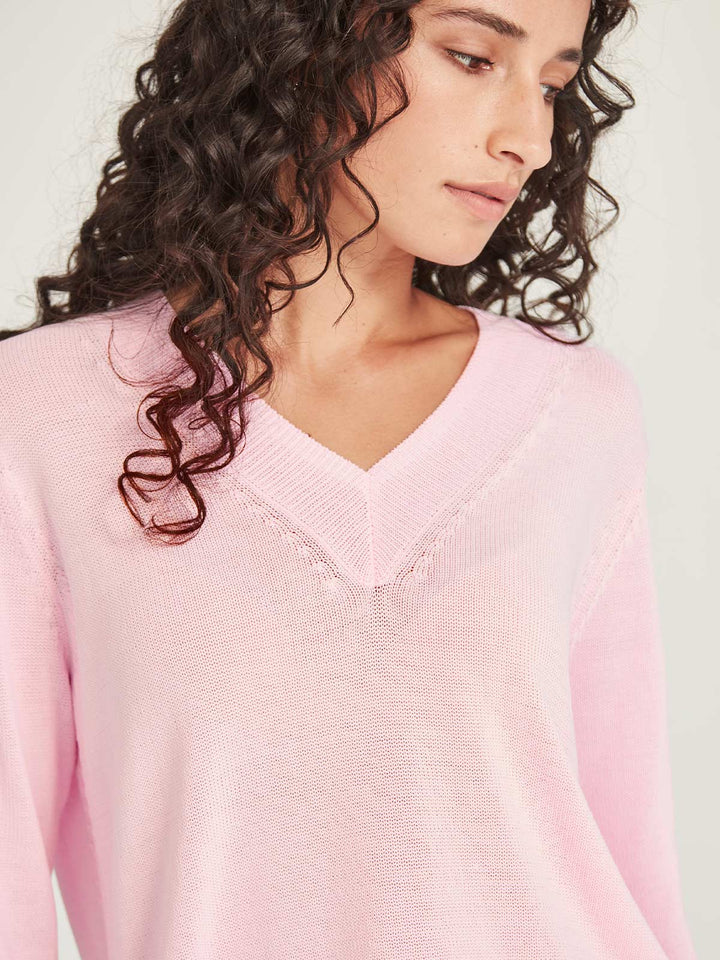 Carnival V Neck Sweater (Pink Sorbet)
