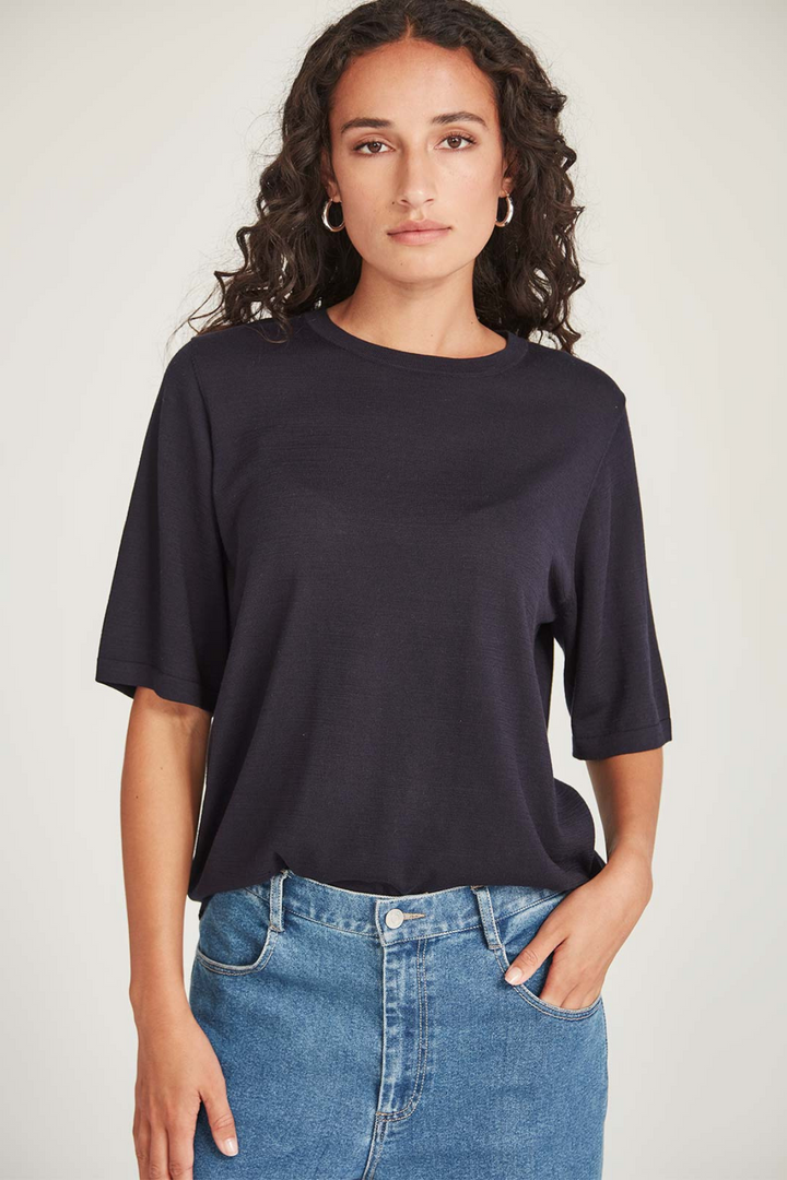 Jayden Knit Tee (French Navy)