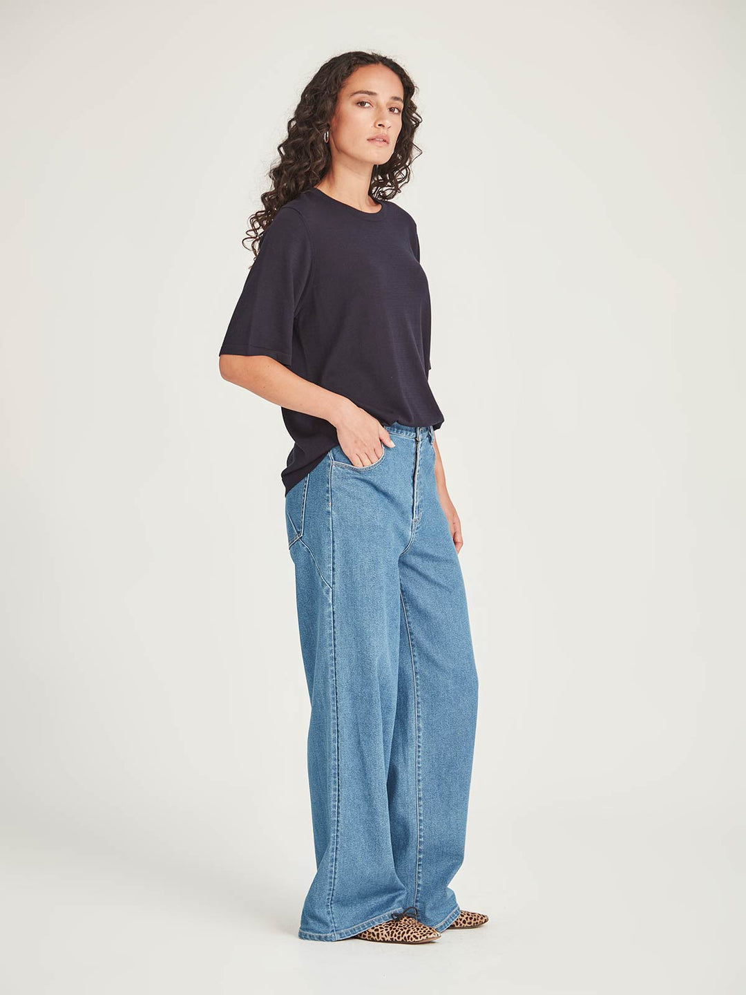 Jayden Knit Tee (French Navy)