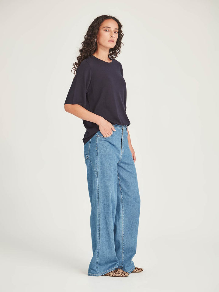 Jayden Knit Tee (French Navy)
