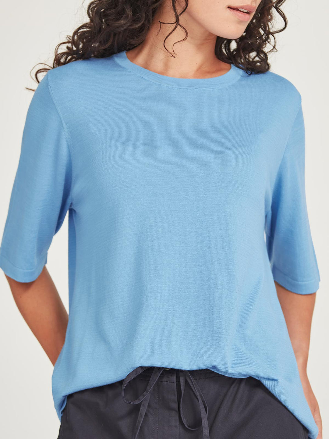 Jayden Knit Tee (Sky Blue)