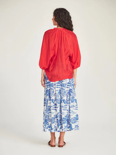 Poolside Print Skirt (Blue / White)