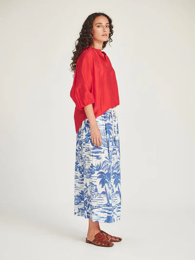 Poolside Print Skirt (Blue / White)